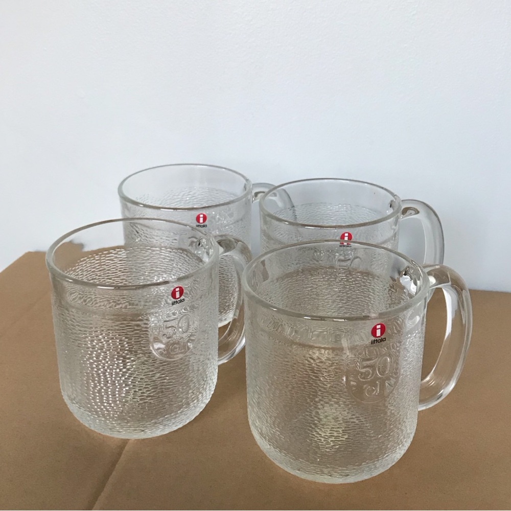 Crate&Barrel Clear Glass Mugs Set